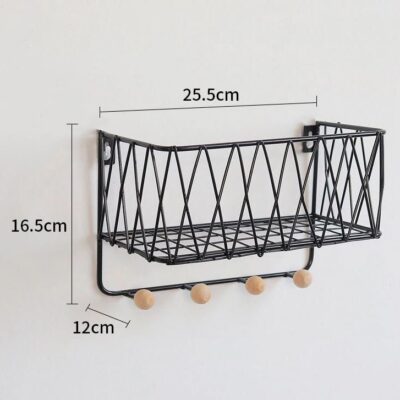 Wandrek met 4 kapstokhaken